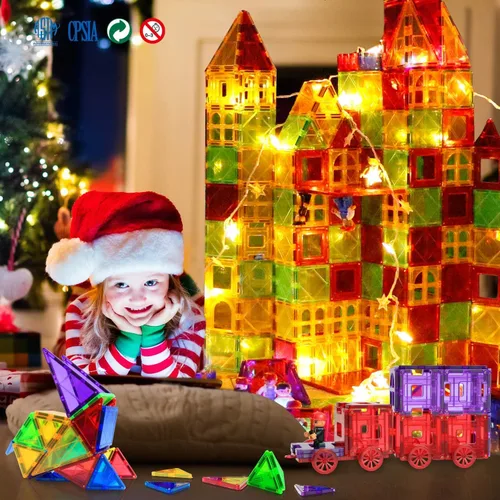Miniatura 7 de MAGBLOCK Bloques Magnéticos - Azulejos Magnéticos Juguetes para Niños Pequeños Bloques de Construcción Magnéticos Conjunto de Imanes Preescolar