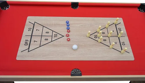 Miniatura 26 de Hathaway Madison - Mesa multijuego 6 en 1 de 54 pulgadas, ideal para salas de juegos familiares, incluye billar, futbolín, hockey deslizante, tenis
