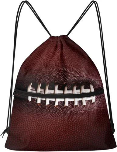Mochila con cordón para hombres y mujeres, bolsa de cordón para niños y niñas, con compartimento con cremallera, Fútbol, Classic