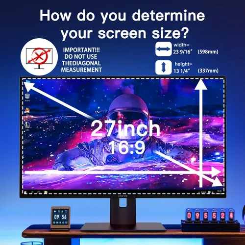 Miniatura 2 de Paquete de 2 pantallas magnéticas colgantes de privacidad para computadora de 27 pulgadas para monitor de pantalla ancha de 16:9, pantalla