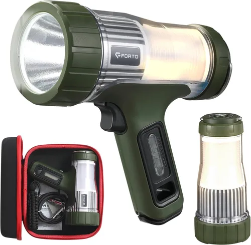Miniatura 13 de FORTO Foco de mano de 3000 lúmenes, luz LED de largo alcance de 1400 pies con 120 horas de funcionamiento, linterna impermeable recargable IPX8