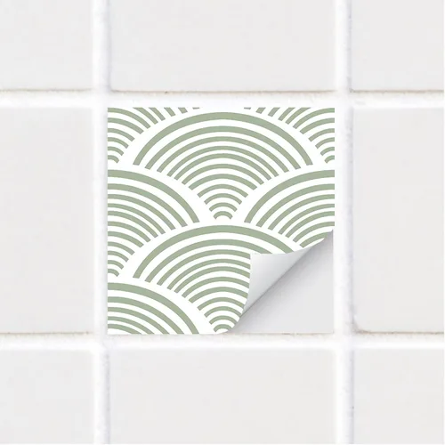 Miniatura 6 de Adhesivos de vinilo para azulejos de pared autoadhesivos, calcomanías impermeables para decoración de cocina, baño, línea ondulada de abulón, 6 x 6