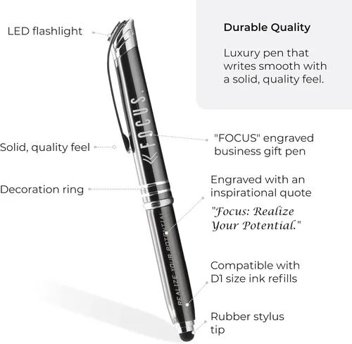 Miniatura 2 de Inkstone FOCUS - Bolígrafo motivacional de negocios con punta de escritura iluminada y lápiz capacitivo, bolígrafo ejecutivo de negocios