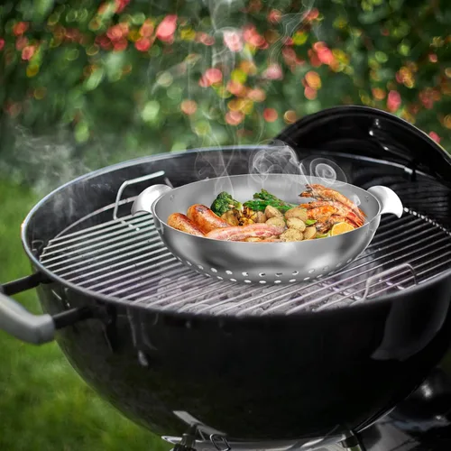 Miniatura 7 de Onlyfire - Paquete de 3 cestas para parrilla, canastas de acero inoxidable perforadas para parrilla de verduras, juego de 3 cestas para parrilla
