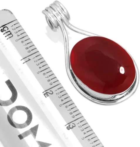 Miniatura 2 de JEWELOPORIUM Colgante de plata de ley 925 hecho a mano para mujer, 12 x 16 pulgadas, con piedras preciosas ovaladas, joyería de plata para regalo