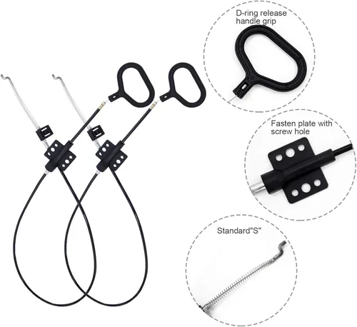 Miniatura 5 de Nonley Cables reclinables para sofá, paquete de 2 cables de liberación de sofá, piezas de repuesto para sillón reclinable, anillo D, asa de tirar