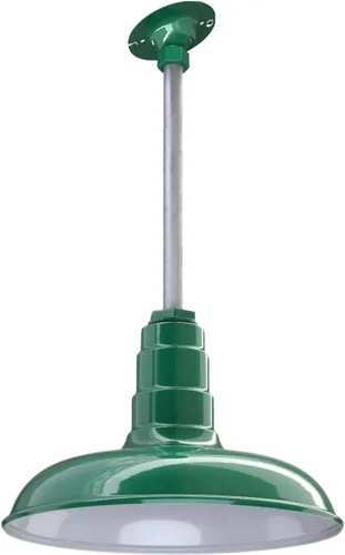 Miniatura 35 de Steel Lighting Co. Malibu - Lámpara colgante Montaje en techo Domo de 14 pulgadas vástago de 12 pulgadas Estilo de granja de acero Rojo