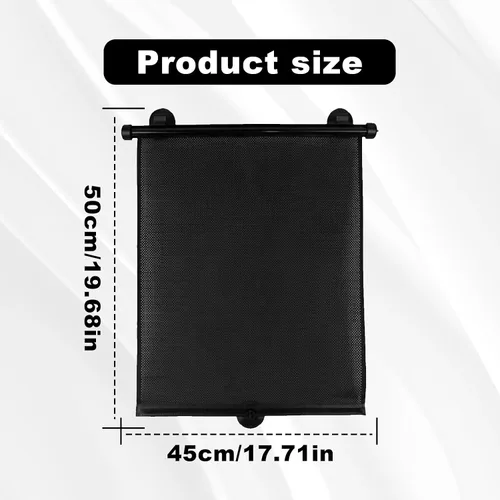 Miniatura 2 de Vrasly Paquete de 2 parasoles enrollables para ventana lateral de automóvil, parasol retráctil para ventana de automóvil para protección UV y Grande