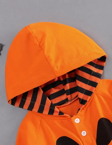 Miniatura 3 de Sudadera con capucha para bebé niño de Halloween, sudadera con capucha y estampado de murciélagos, ropa de Halloween para bebé, 6 meses-3 años