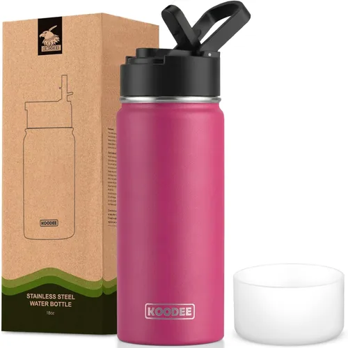 Miniatura 36 de koodee Insulated Water Bottle, 32 oz Stainless Steel Double Wall Vacuum Wide Mouth Sport Bottle with Leakproof Spout Lid (Navy)
