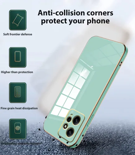 Miniatura 5 de Compatible con Redmi Note 12 4G Funda Silicona Rosa, Chapado para Xiaomi Redmi Note 12 4G Funda de teléfono a prueba de golpes delgada y suave Verde