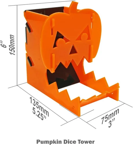 Miniatura 5 de LITKO Torre de dados con temática de terror Rodillo de dados Vaso de dados Bota de dados TTRPG Juegos de mesa (Jack-O-Lantern) Contains