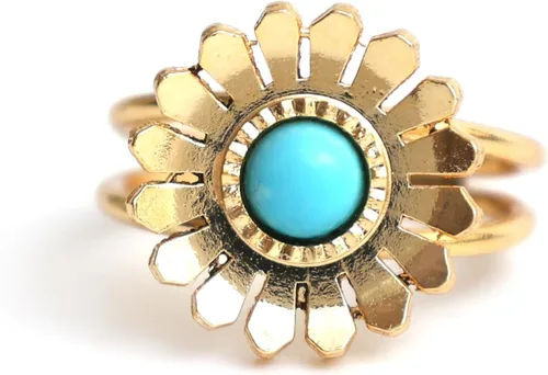 Gempires - Anillos de piedra natural para mujer, ligeros, de cristal, hechos a mano, hipoalergénicos, chapados en oro, para uso diario, regalos para