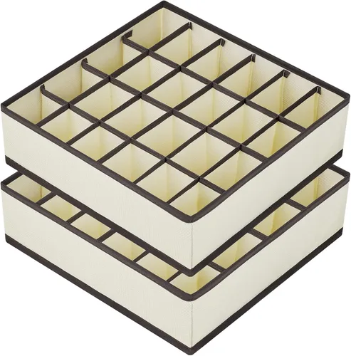 Miniatura 25 de Joyoldelf Organizador de cajones para calcetines, organizador de ropa interior, organizador de 16 celdas de tela, cajas de almacenamiento para Gris