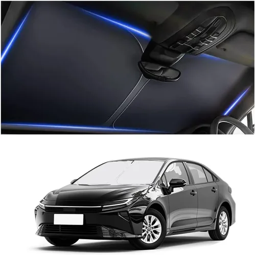 Miniatura 14 de Parasol de vidrio grueso 300T para automóvil, viene con bolsa de almacenamiento, mantiene el interior del automóvil fresco, parasol universal