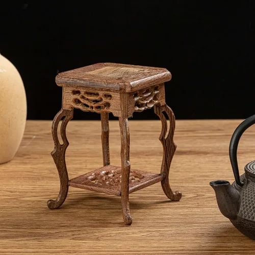 Miniatura 2 de Hermoso soporte de jarrón oriental de palisandro artesanal para jarrones y plantas pequeños