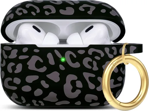 Miniatura 50 de Funda de silicona con flores compatible con AirPods Pro 2019, Gawnock - Funda suave y flexible para imprimir para mujeres y niñas con llavero - Flor