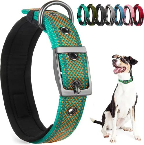 Miniatura 8 de Collares para perros PetiFine para perros medianos, acolchados de neopreno y ajustables, collares para mascotas reflectantes anchos y resistentes