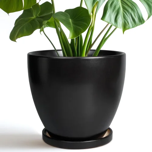 Miniatura 26 de Maceta para Plantas de 6.8 Pulgadas - Maceta de Cerámica con Orificio de Drenaje y Platillo, Maceta Redonda Moderna para Flores, Macetas