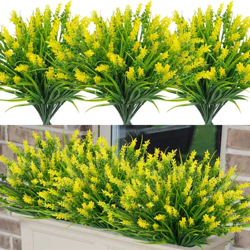 Miniatura 11 de Agusbagli 24 paquetes de plantas falsas de césped artificial, mono, hierba de mono, vegetación resistente a los rayos UV, arreglo de arbustos