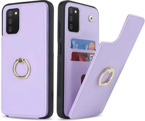 Miniatura 49 de Lipvina Funda para Samsung Galaxy A03s con tarjetero, Galaxy A03s Funda tipo cartera para mujer, tarjetero de crédito, soporte de anillo, fundas