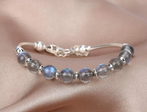 Miniatura 3 de Jan&Dee Manual Original Labradorite Moonstone Crystal Bracelet