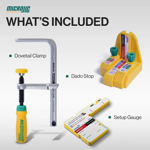 Miniatura 6 de MICROJIG GRR-RIPPER MF-1004 Match Fit Dado Stop Pro, amarillo
