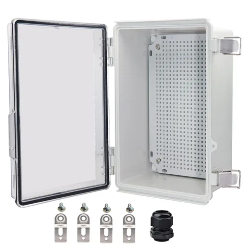 Miniatura 29 de Caja eléctrica impermeable, caja de conexiones IP67, pestillo de acero inoxidable, cubierta transparente con bisagras, carcasa para proyectos