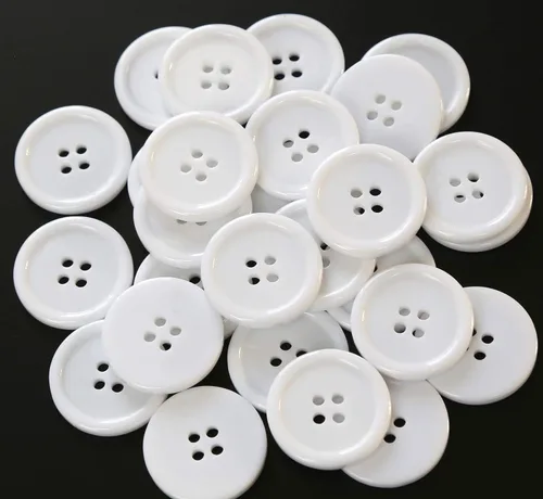 Miniatura 7 de 100 botones beige de 1 pulgada (0.984 in) botón de resina de 4 agujeros para coser y manualidades de bricolaje