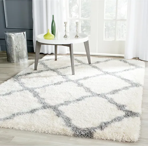Miniatura 19 de SAFAVIEH Colección Montreal Shag SGM866C Trellis que no desprende pelusa para sala de estar, dormitorio, comedor y entrada, alfombra decorativa