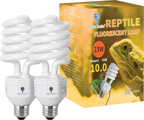 Miniatura 9 de Paquete de 2 bombillas para reptiles de 13 W, luz UVA UVB del desierto, luz de reptil UVB 10.0, bombilla de terrario fluorescente compacta adecuada