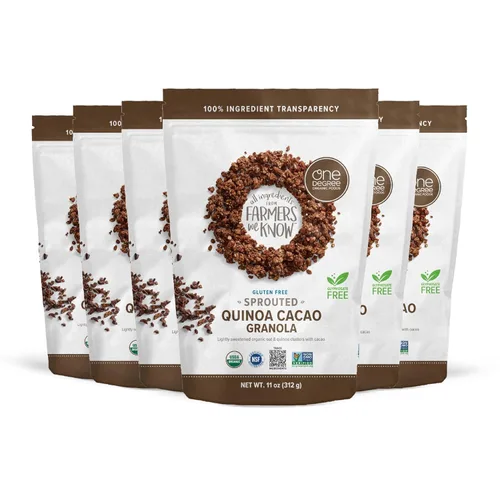 Miniatura 12 de One Degree Organics - Cereal de granola de lino de avena germinada y canela, sin glifosato, orgánico USDA, sin gluten, sin OMG, vegano, aderezo