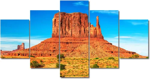 Miniatura 88 de TUMOVO Lienzo decorativo para pared de sala de estar, 5 paneles de naturaleza, Alaska, Estados Unidos, autopista alrededor de montañas, paisaje