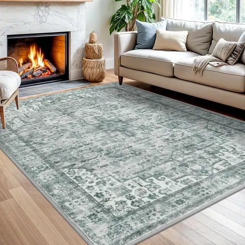 Miniatura 129 de SIILOOM Alfombra lavable de 2 x 3 pies, alfombra suave color taupe ceniza para entrada, tapete antideslizante para puerta de interior, tapete