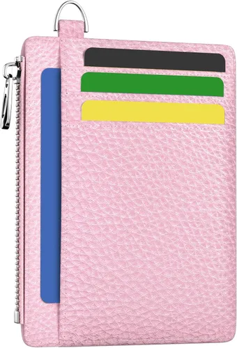 Miniatura 27 de Hancynir Cartera delgada para mujer con soporte para tarjetas de crédito RFID, pequeña mini funda para tarjetas con bolsillo frontal de PU, cartera