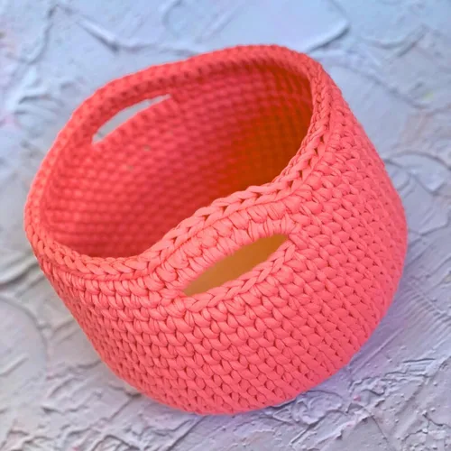 Miniatura 6 de Hilo de camiseta – 0.197-0.276 in – Cinta de punto para ganchillo, tejido, macramé, manualidades – 328.1 ft / 110 yardas – Hilo de algodón Apricot