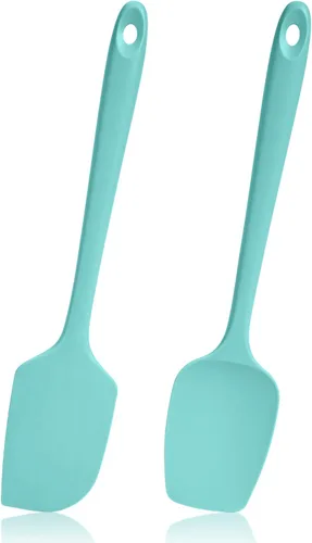 Miniatura 13 de Espátulas resistentes al calor de 600ºF, juego de raspadores de silicona de cocina sin semless para cocinar, hornear, mezclar, raspar, agitar, Azul