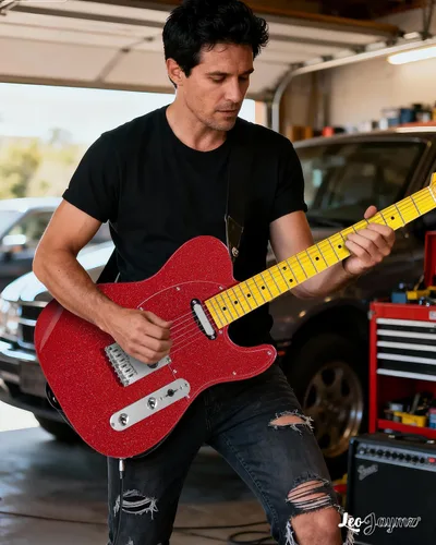 Miniatura 6 de Leo Jaymz Guitarra eléctrica en color brillante, cuerpo de caoba de alto brillo y cuello de arce duro, golpeador acrílico transparente de alta
