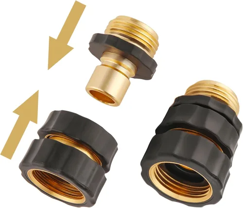 Miniatura 4 de Conector rápido de manguera de jardín de 3/4 pulgadas, accesorios de manguera de conexión rápida macho y hembra, juego de 2