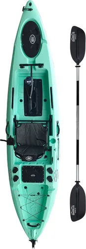 Miniatura 18 de BKC Brooklyn 12.0 Pro - Kayak de pesca individual de 12 pies manos libres, dirección de timón, casco de 70 libras, almacenamiento hermético