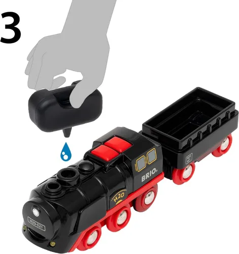 Miniatura 10 de BRIO World - Tren de Vapor Navideño - Tren Operado a Batería - Motor de Vapor Motorizado de 27 Piezas para Pista de Madera con Luces y Vapor Apto