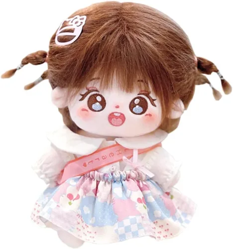Miniatura 25 de niannyyhouse Muñeca de peluche de 7.9 in para niña, cuerpo de peluche humanoide, sin atributo, 8 pulgadas, cuerpo normal, ropa de vestir, regalos