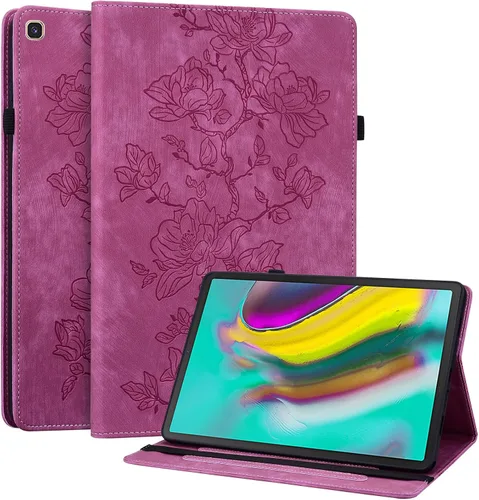Miniatura 30 de Funda para Samsung Galaxy Tab S5e 10.5 2019 Modelo SM-T720/T725/T727, funda delgada de piel sintética con soporte multiángulo y soporte