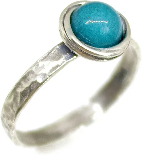 Miniatura 11 de Anillo de plata de ley con piedras preciosas para mujer, anillo apilable de piedra martillada, anillo de piedra natal