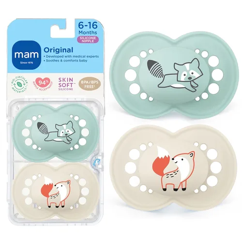 Miniatura 11 de MAM Chupete mate original para bebé, forma de pezón que ayuda a promover un desarrollo oral saludable, estuche esterilizador, 6-16 meses