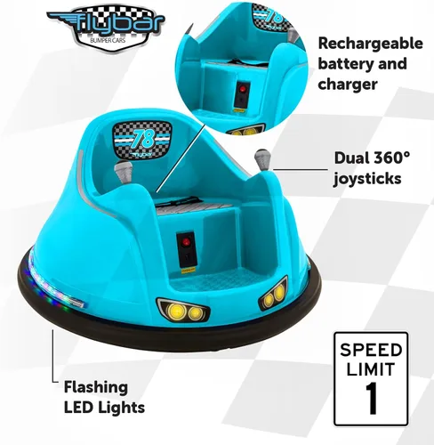 Miniatura 4 de Flybar FunPark 6V Coche de Parachoques – Juguete Eléctrico de Paseo de 360° con Luces LED, Cinturón de Seguridad, Parachoques Blandos – Coche de 6 V
