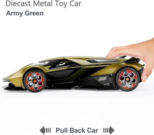 Miniatura 3 de SASBSC Autos de juguete para niños de 4-7 8-12 años V12 Coche de carreras de juguete con luz y sonido 1:22 Coches modelo de metal fundido a presión