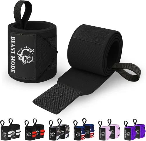 TECEUM Weightlifting 18" & 12" Wrist Wraps with Thumb Loop – Heavy Duty Wrist Workout Braces for Men and Women – Ideal for Powerlifting, Strength