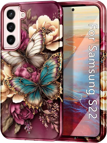 Miniatura 19 de Btscase Funda para Samsung Galaxy S22 5G de 6.1 pulgadas, Patrón de Mármol 3 en 1 Resistente de Servicio Pesado Cuerpo Completo Robusto PC Duro +