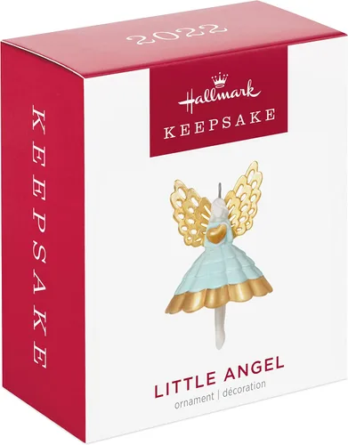 Miniatura 6 de Hallmark Keepsake Adorno de Navidad en miniatura de 1.5 pulgadas 2022, angelito con corazón, porcelana